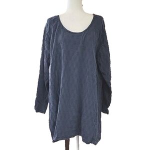 FLAX Scoopneck A-Line Textured Top Size 1G (2-3X)